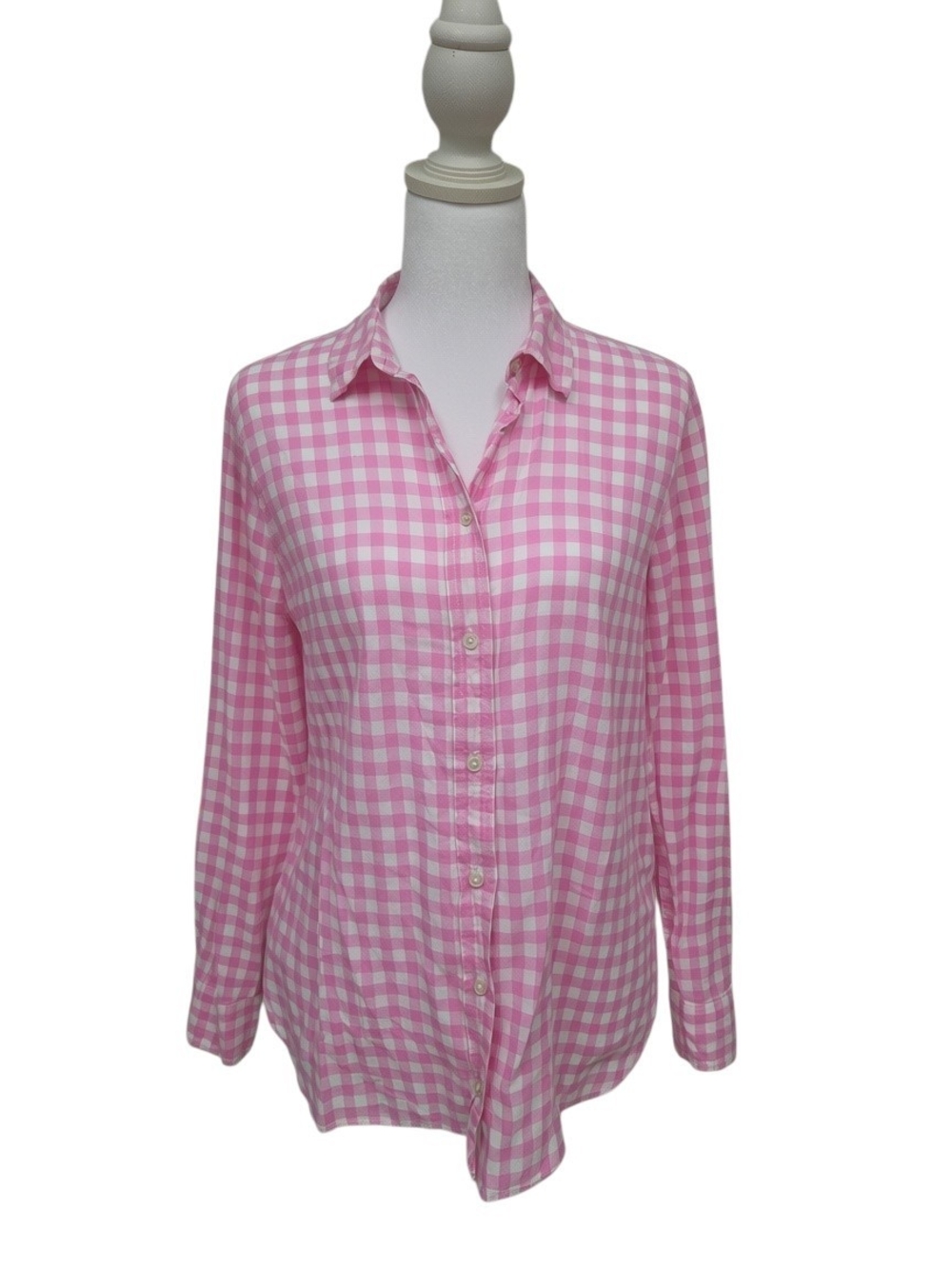 J. Crew Pink Gingham Button-Down Shirt